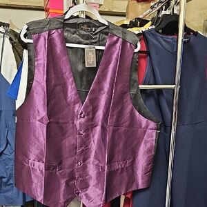 Nwt Mens Purple Satin Vest #139